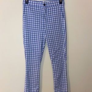 Small Hollister Blue and White Plaid Pants